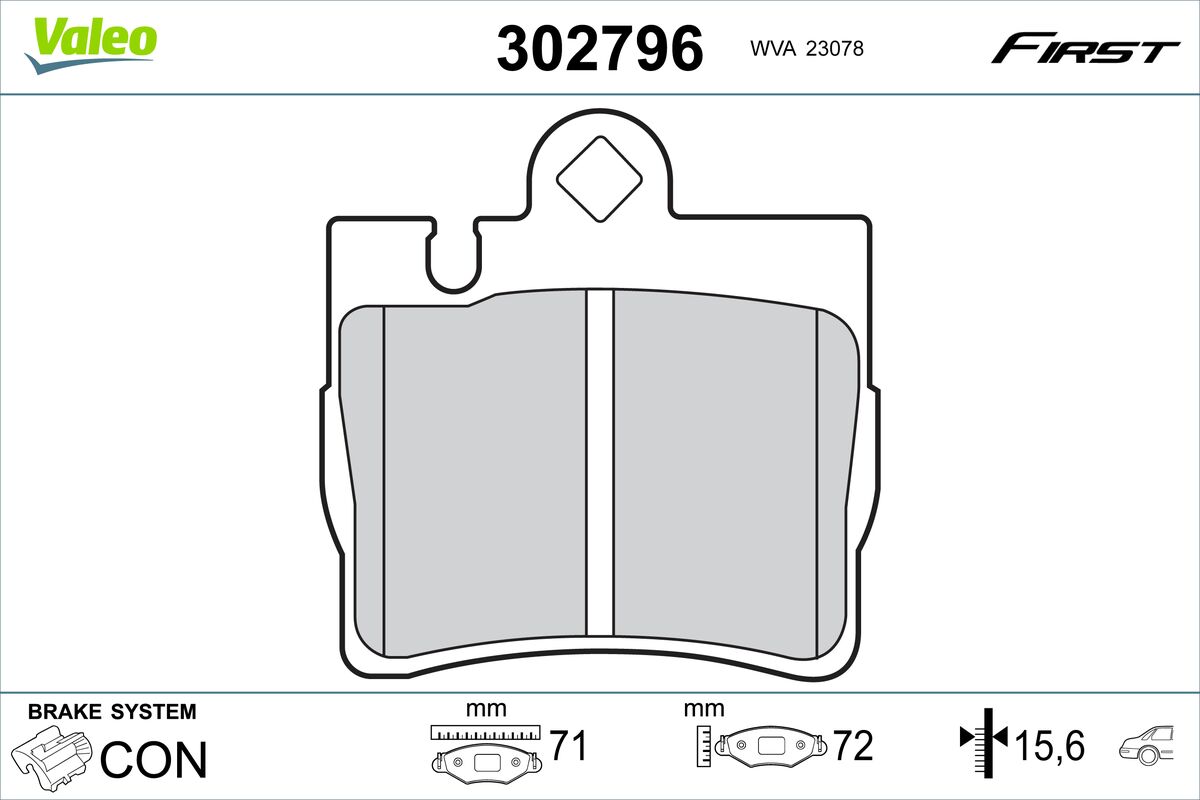 VALEO Fékbetét, mind 302796_VALEO